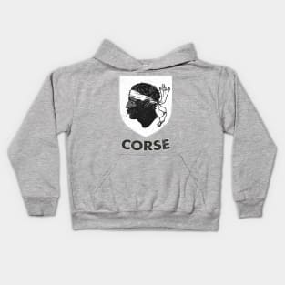 Corsica -- Vintage Style Crest Design Kids Hoodie